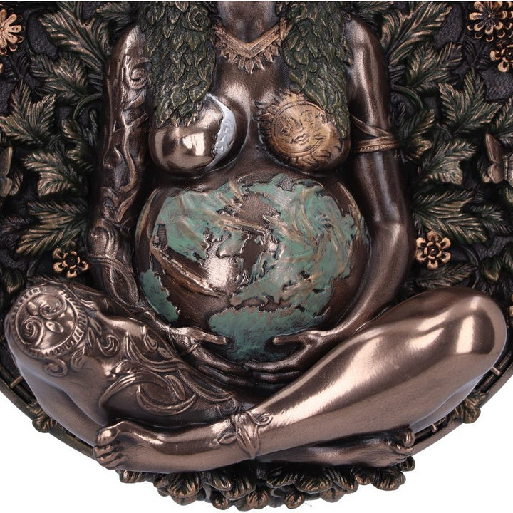 Bronze Mother Earth Wall Plaque 15cm B6353X3