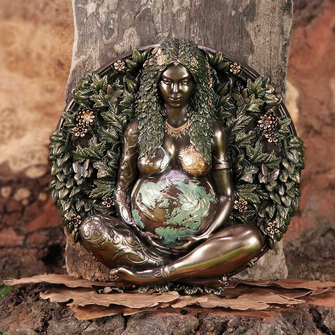 Bronze Mother Earth Wall Plaque 15cm B6353X3