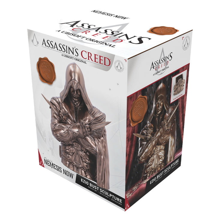 Officially Licensed Assassin's Creed Ezio Bust Box Bronze 30cm B6358X3