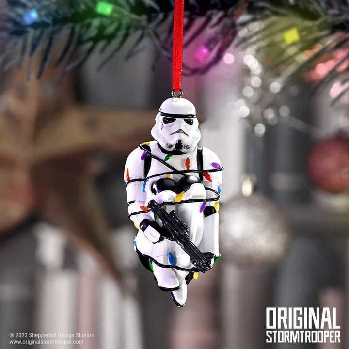 Stormtrooper In Fairy Lights Decorative Hanging Ornament 9cm B6414X3