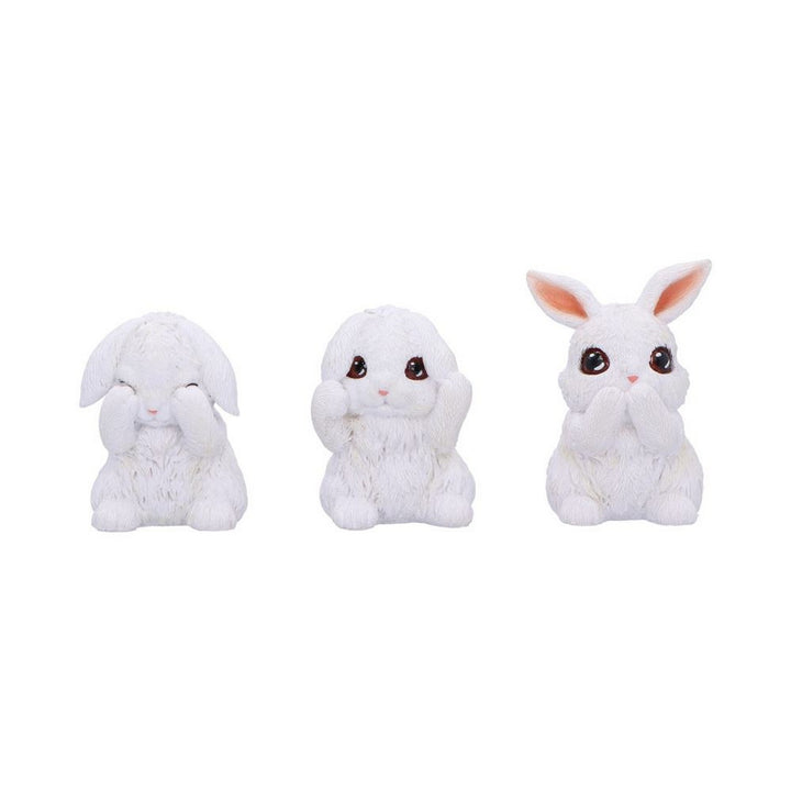 Three Wise White Bunny Figurines B6900C24