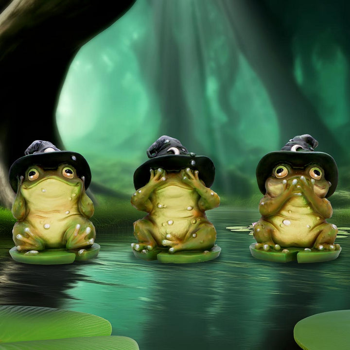 Three Wise Wizard Toad Figurines B6904C24