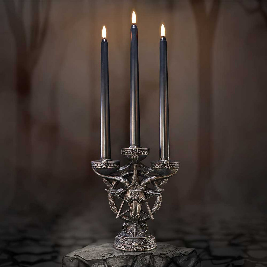 Baphomet's Radiance Candelabra with LED Candles B6919C24