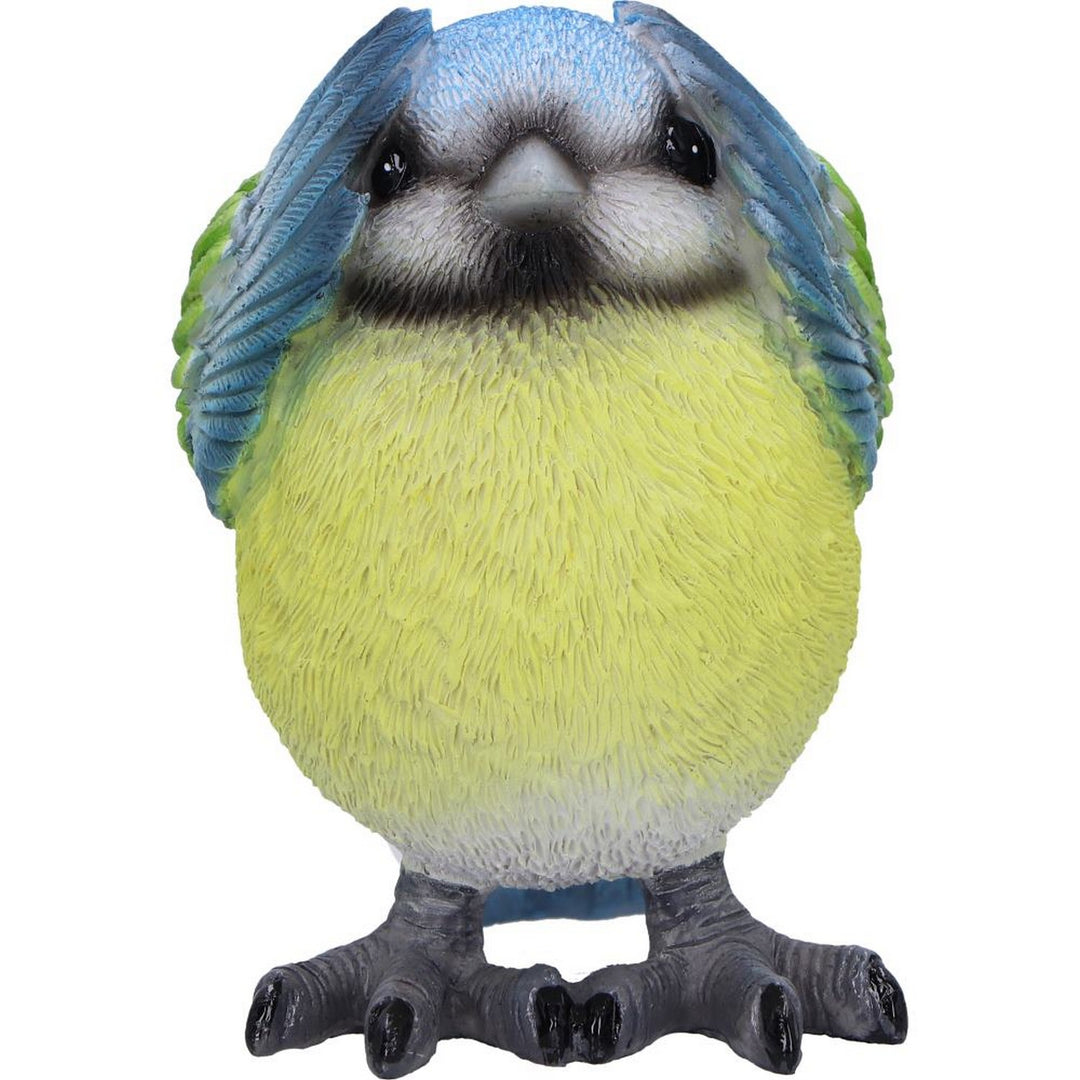 Three Wise Blue Tit Figurines in See no, Hear no, Speak no evil poses B6947A25