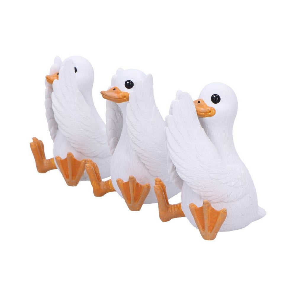 Three Wise Goofy Geese Figurines in See no, Hear no, Speak no evil poses B6948A25