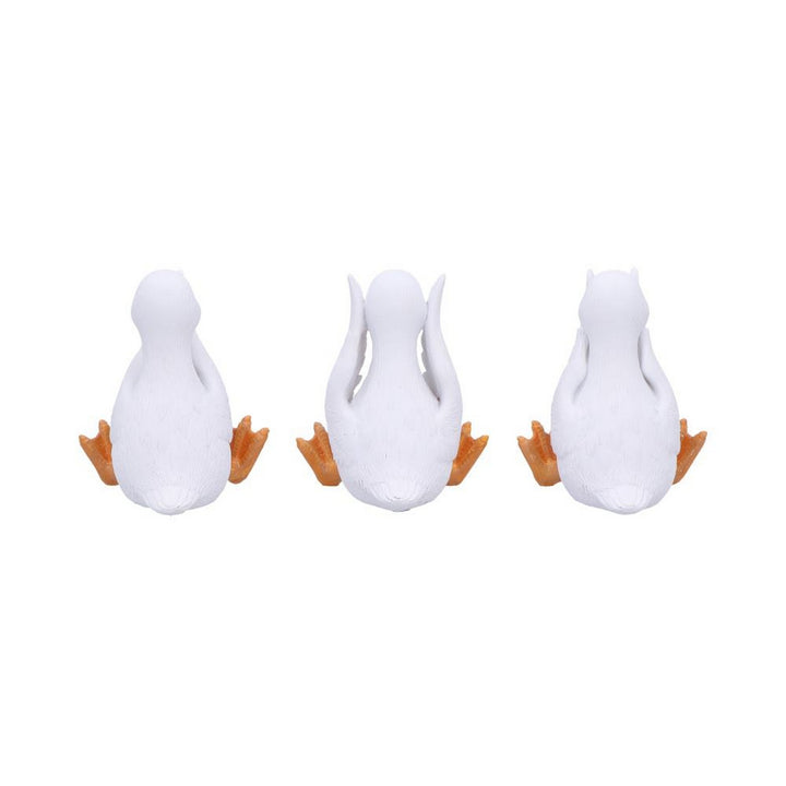 Three Wise Goofy Geese Figurines in See no, Hear no, Speak no evil poses B6948A25