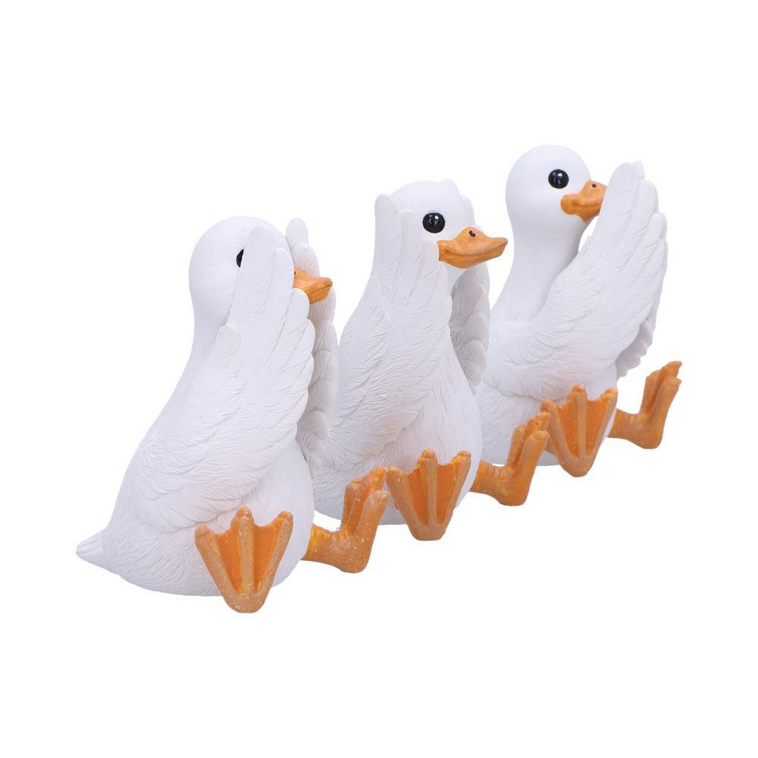 Three Wise Goofy Geese Figurines in See no, Hear no, Speak no evil poses B6948A25