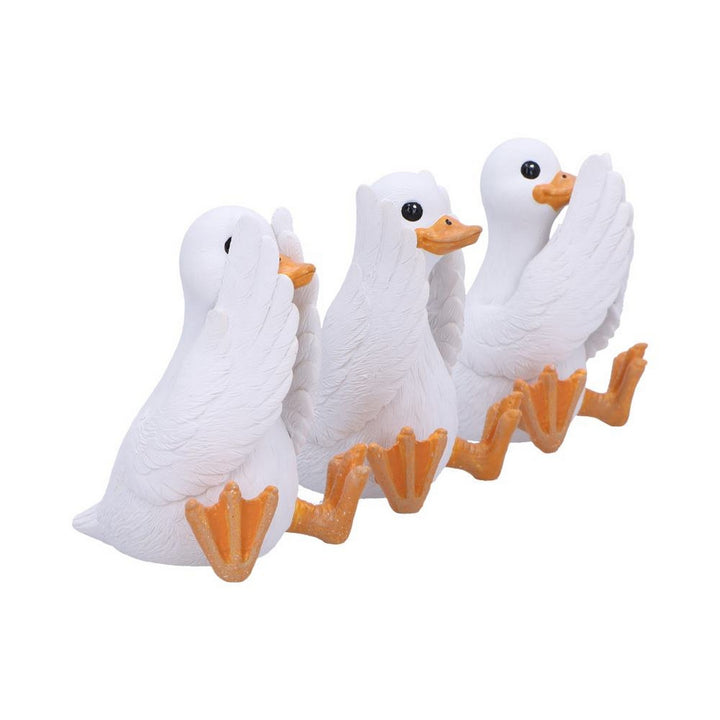 Three Wise Goofy Geese Figurines in See no, Hear no, Speak no evil poses B6948A25
