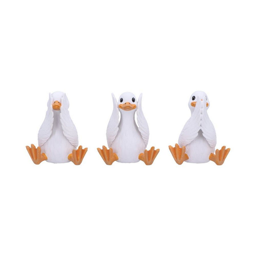 Three Wise Goofy Geese Figurines in See no, Hear no, Speak no evil poses B6948A25