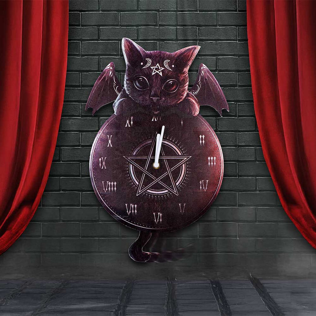 Cult Cuties Malpuss Wall Hanging Clock with Swinging Tail B6950A25