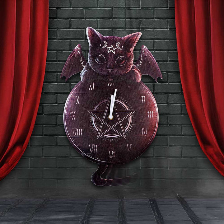 Cult Cuties Malpuss Wall Hanging Clock with Swinging Tail B6950A25