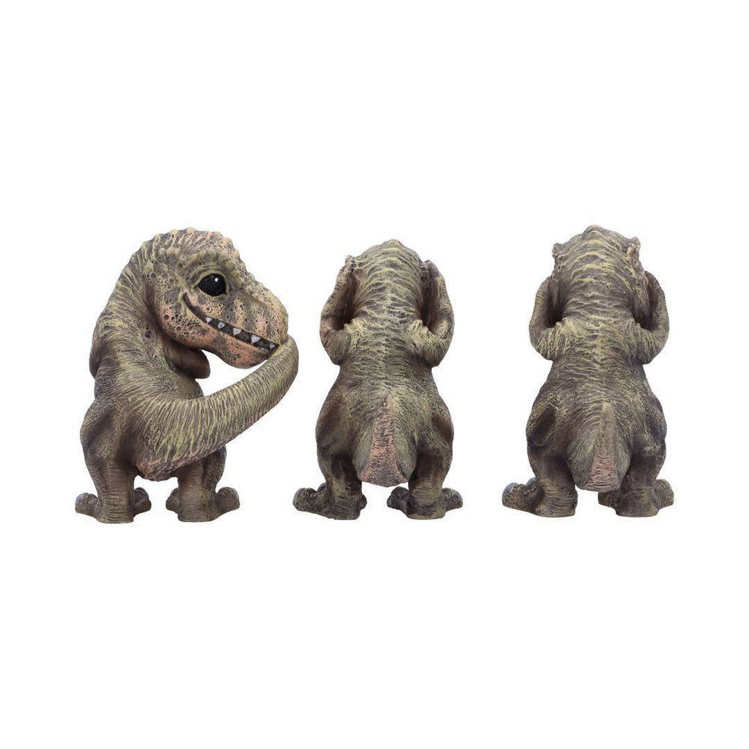 Three Wise See No, Hear No, Speak No,  Tyrannosaurus Rex Dinosaur Figurines B6973A25