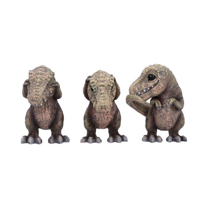 Three Wise See No, Hear No, Speak No,  Tyrannosaurus Rex Dinosaur Figurines B6973A25