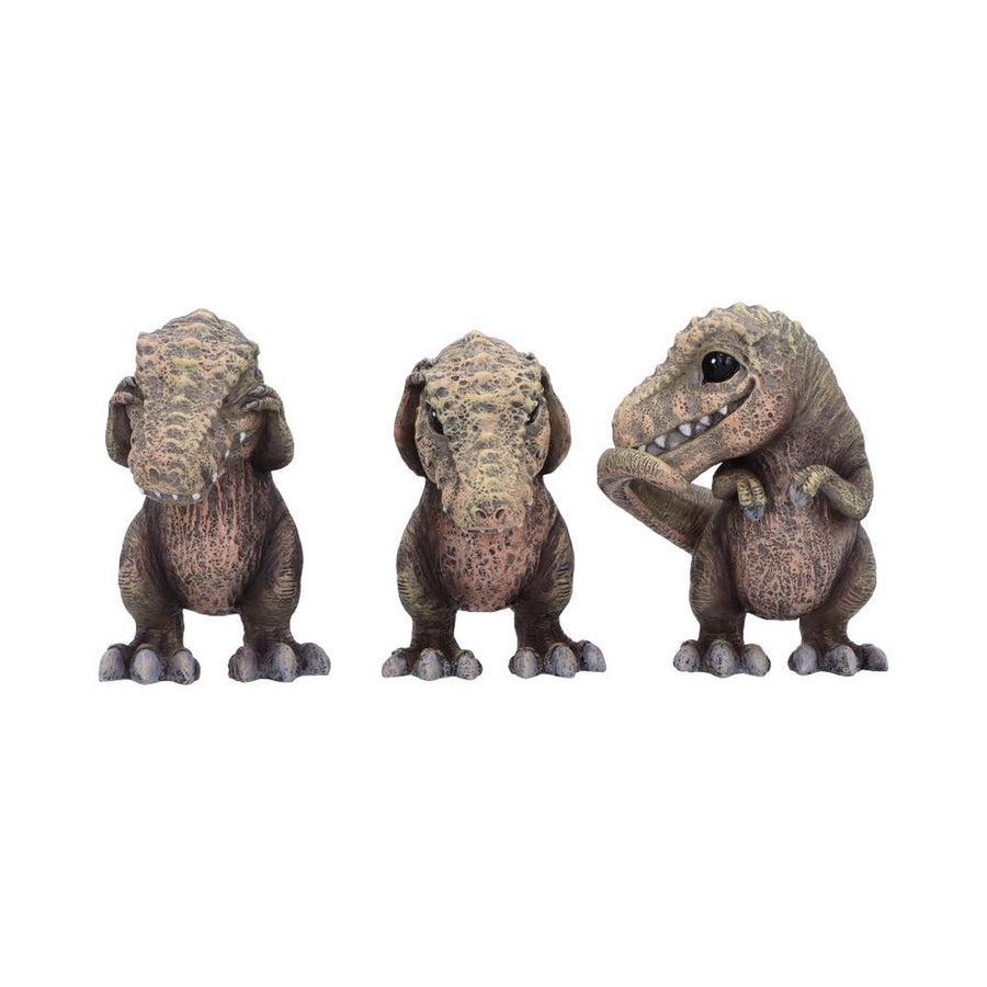 Three Wise See No, Hear No, Speak No,  Tyrannosaurus Rex Dinosaur Figurines B6973A25