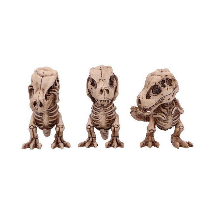 Three Wise Tyrannosaurus Rex Skeleton Figurines B6974A25