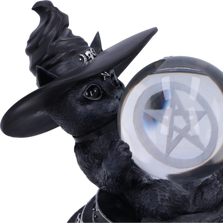 Cult Cuties Purrah Witch Cat Ornament Holding a Crystal Ball B6979A25