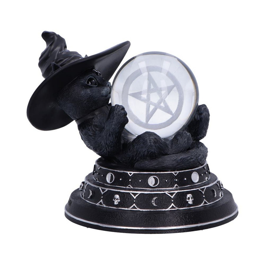 Cult Cuties Purrah Witch Cat Ornament Holding a Crystal Ball B6979A25