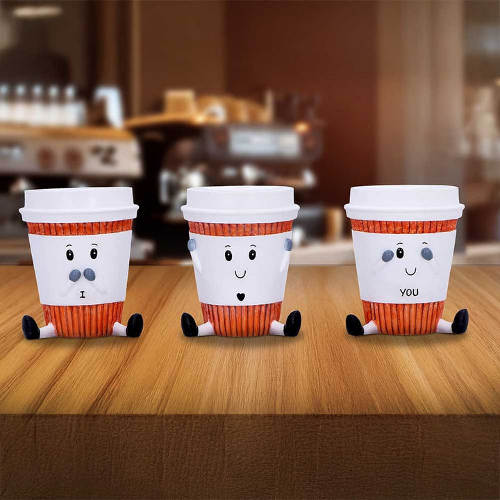 Three Wise Coffee Cups Figurines by Nemesis Now B7024M25