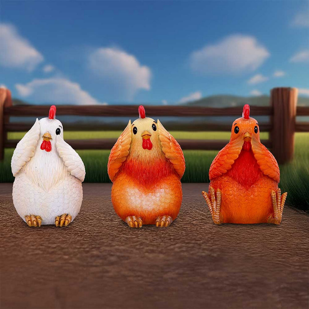 Three Wise Hens Figurines by Nemesis Now B7026M25