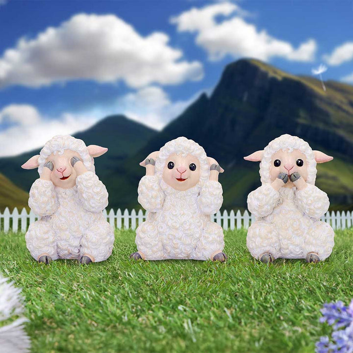 Three Wise Sheep Figurines by Nemesis Now B7027M25
