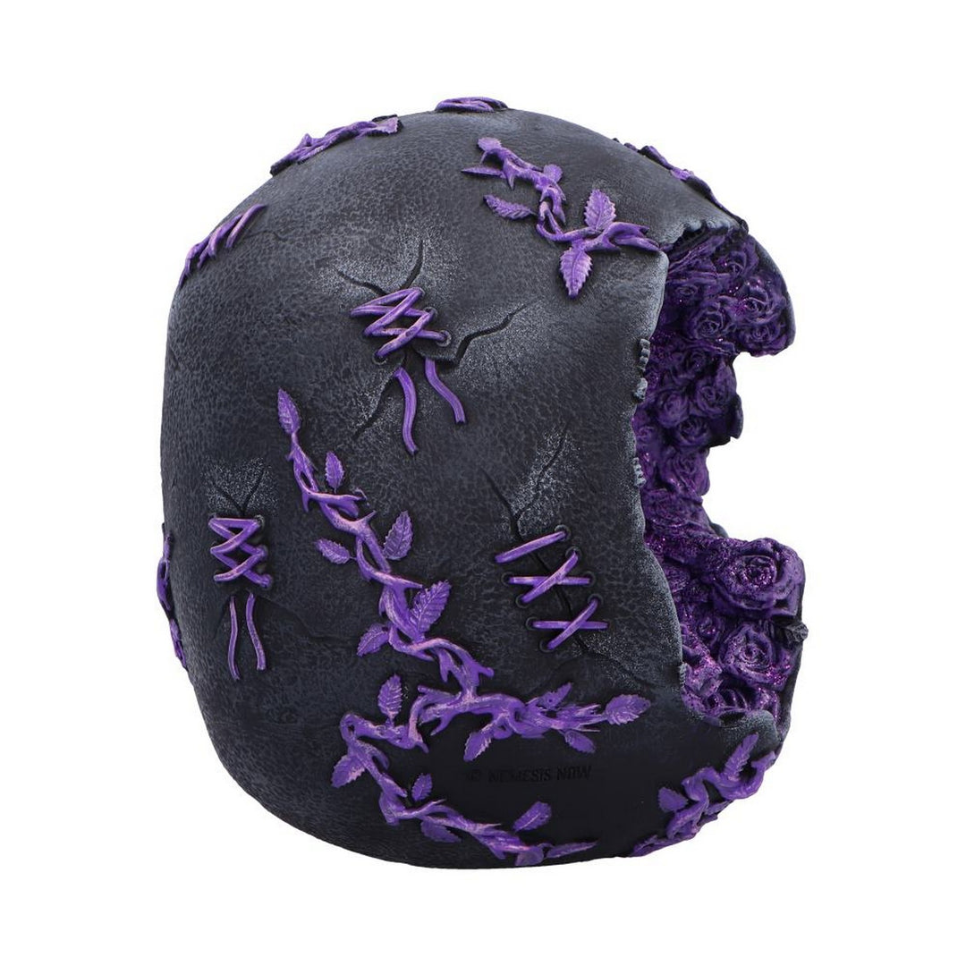 Rose Geode Skull Black and Purple Gothic Skull Figurine B7140C25