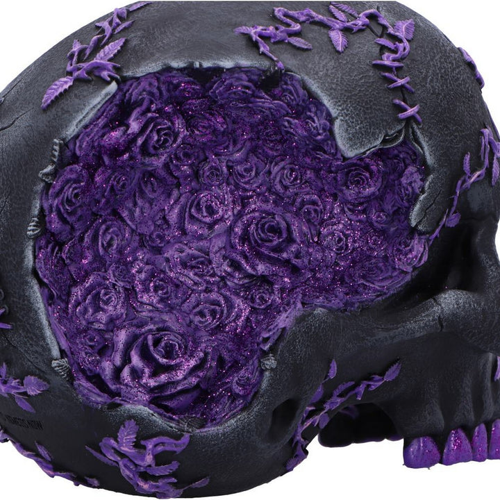 Rose Geode Skull Black and Purple Gothic Skull Figurine B7140C25