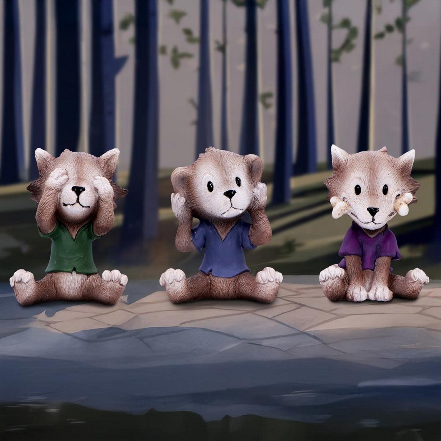 Three Wise Werewolf Collectible Figurines 7.5cm B7228C25