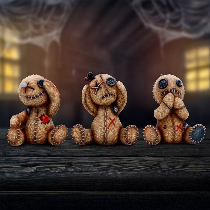 Three Wise Voodoo Doll Collectible Figurines 8cm B7229C25