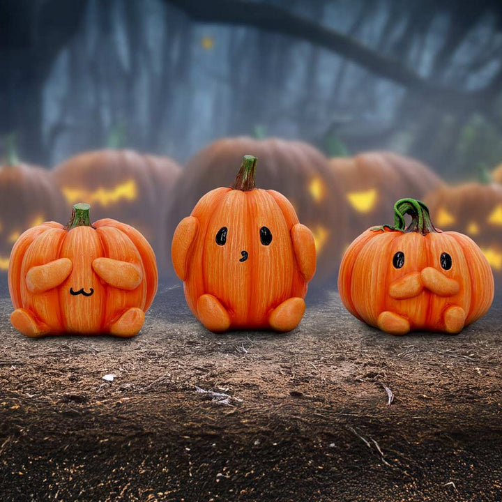 Three Wise Pumpkin Collectible Figurines 8cm B7230C25