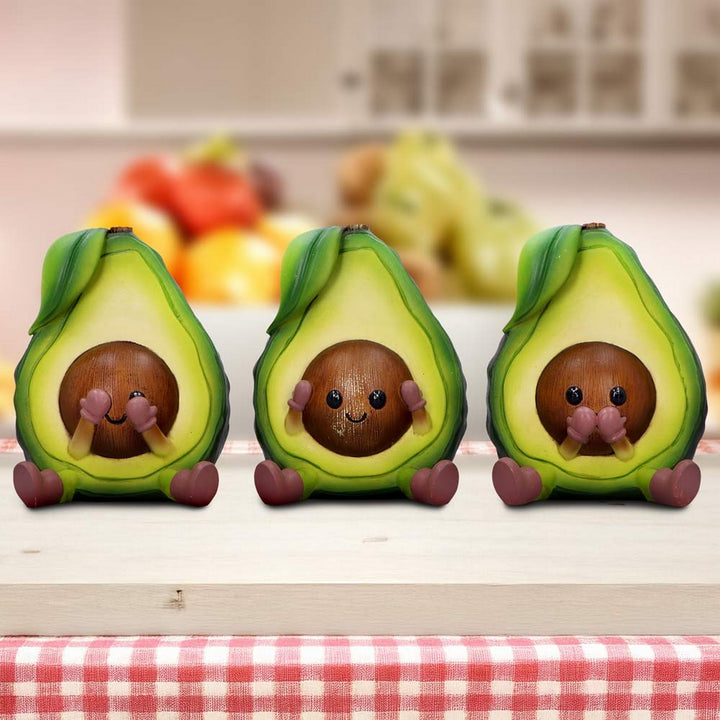 Three Wise Avocado Collectible Figurines 8.5cm B7231C25