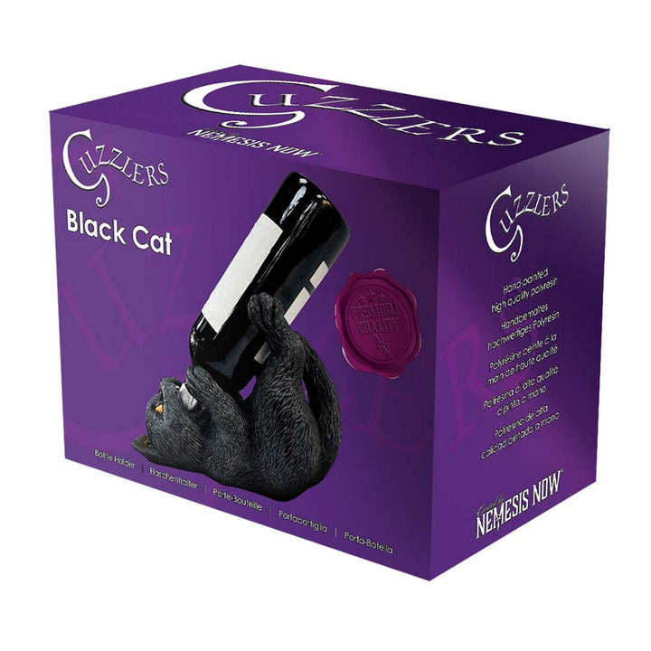 Black Cat Guzzler Wine Bottle Holder 18cm B7243C25