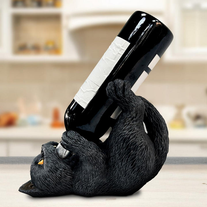 Black Cat Guzzler Wine Bottle Holder 18cm B7243C25