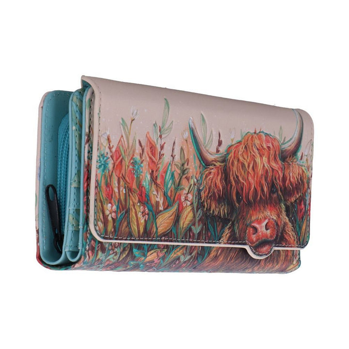 Highland Cow Embossed Purse 10cm B7246C25