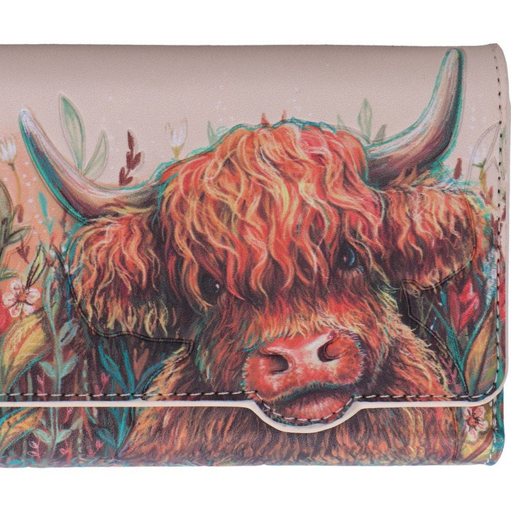 Highland Cow Embossed Purse 10cm B7246C25
