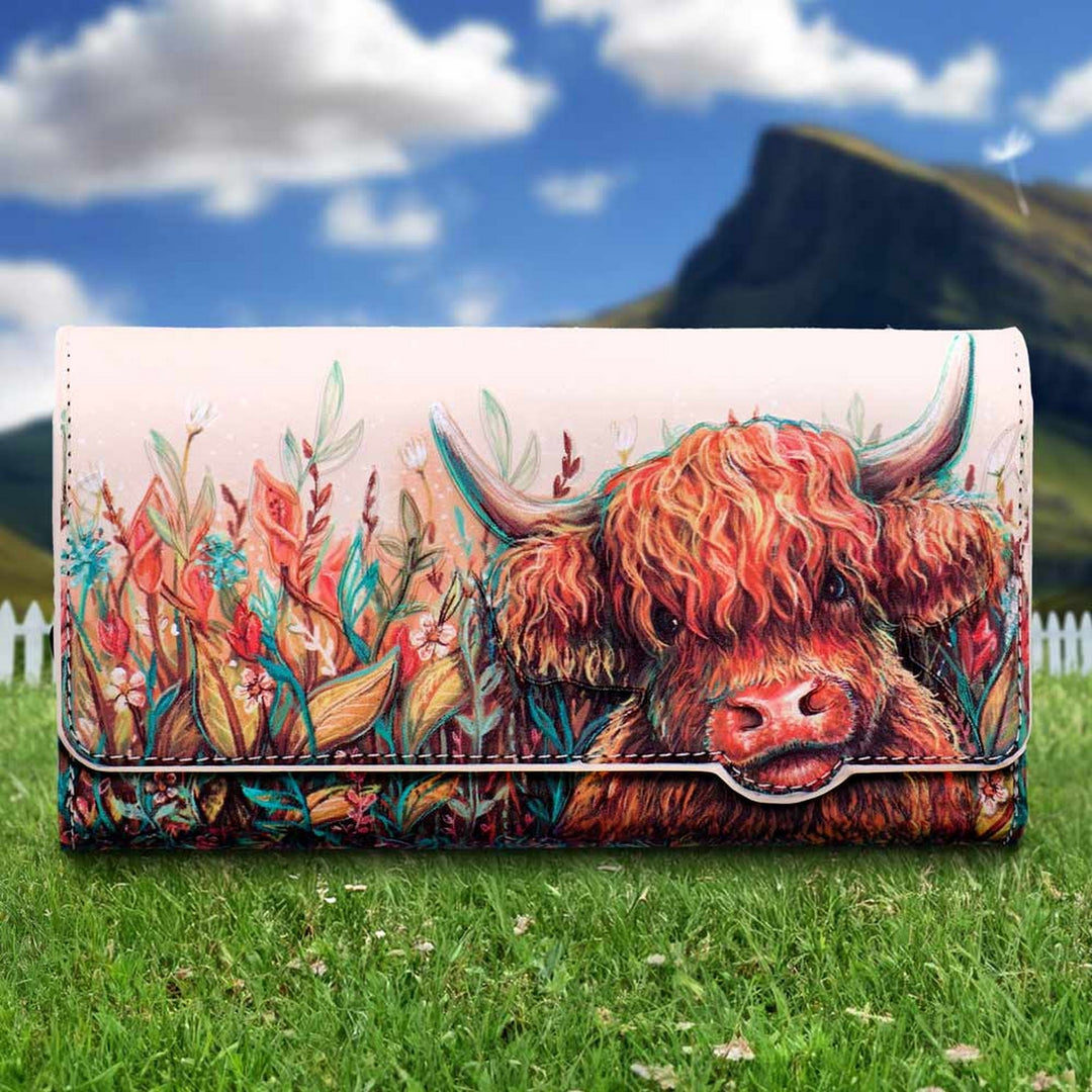 Highland Cow Embossed Purse 10cm B7246C25