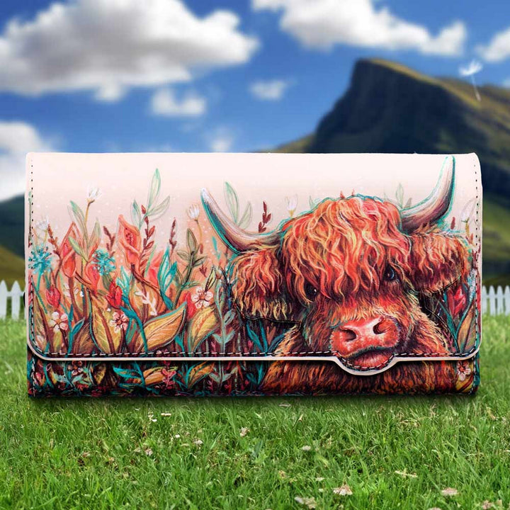Highland Cow Embossed Purse 10cm B7246C25