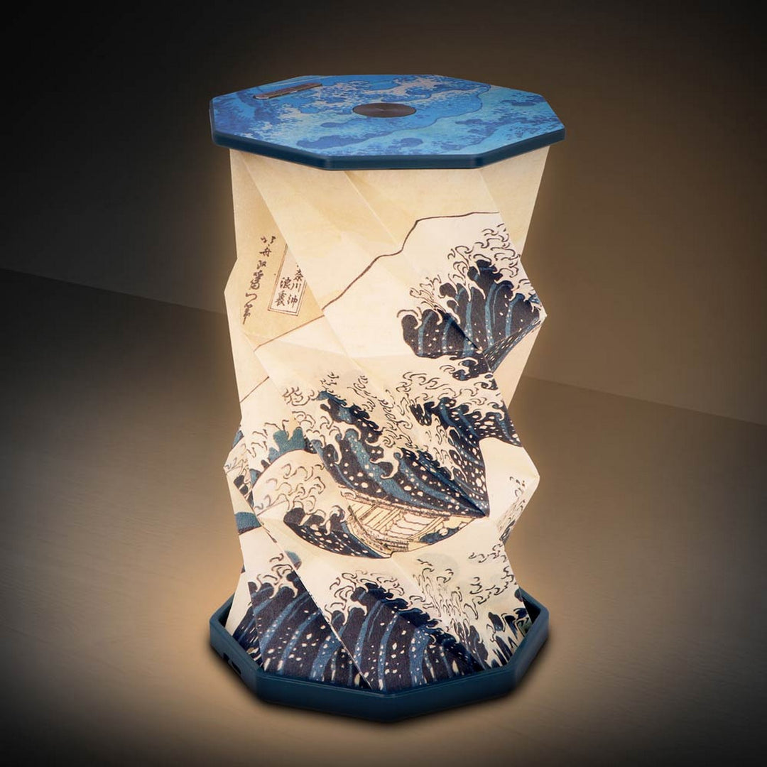 The Great Wave Off Kanagawa Foldable Lamp Rechargeable USB Powered 21cm B7316C25