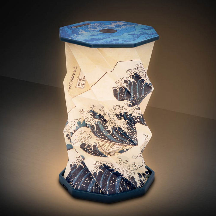 The Great Wave Off Kanagawa Foldable Lamp Rechargeable USB Powered 21cm B7316C25