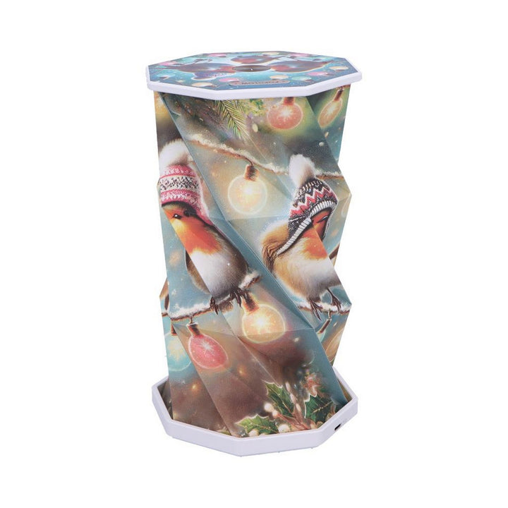 Winter Robins Foldable Lamp 21cm B7354C25