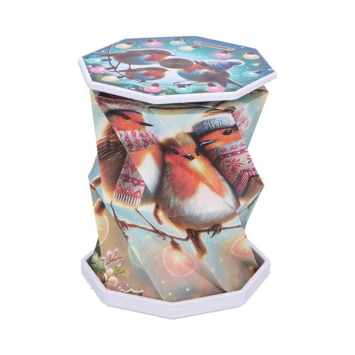 Winter Robins Foldable Lamp 21cm B7354C25