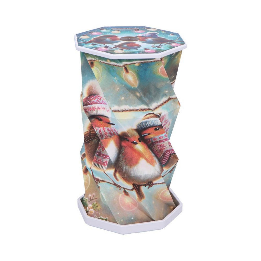 Winter Robins Foldable Lamp 21cm B7354C25