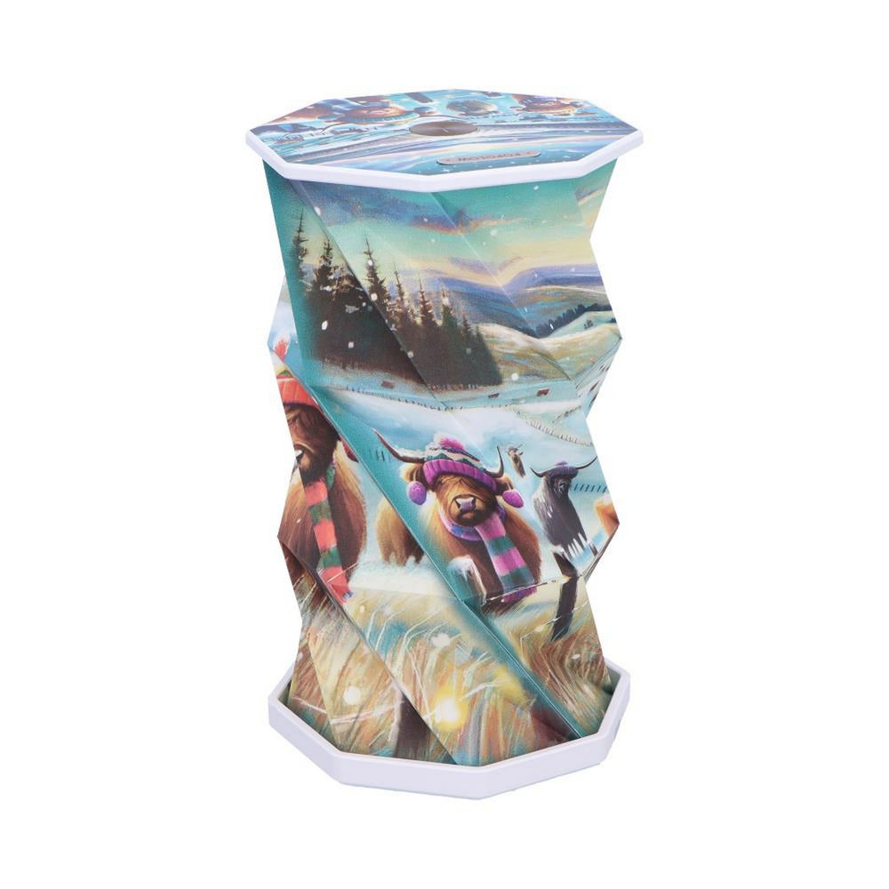 Winter Highland Cows Foldable LED Lamp 21cm B7355C25