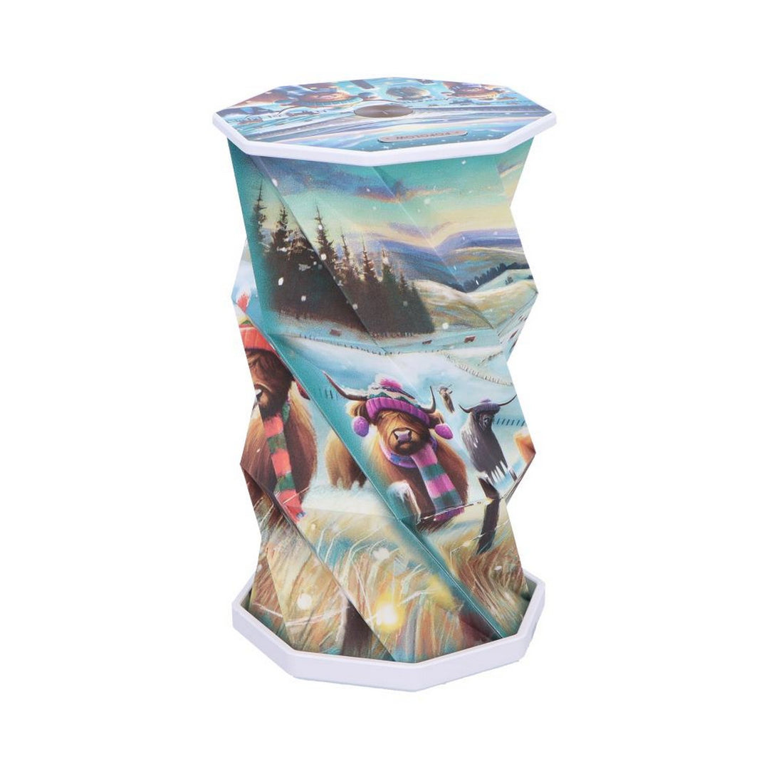 Winter Highland Cows Foldable LED Lamp 21cm B7355C25