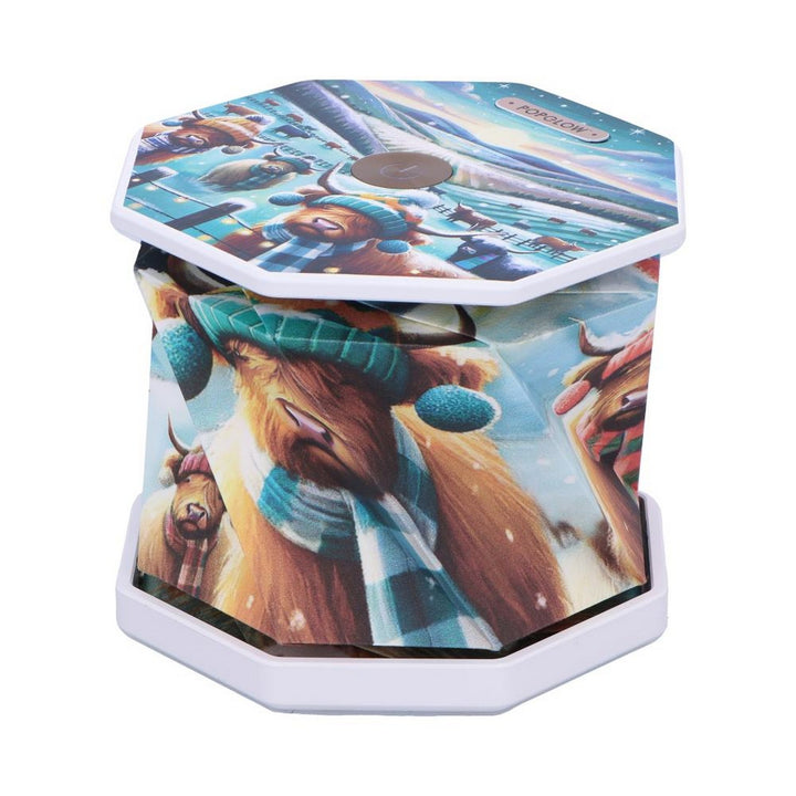 Winter Highland Cows Foldable LED Lamp 21cm B7355C25