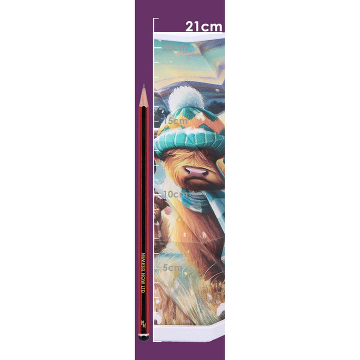 Winter Highland Cows Foldable LED Lamp 21cm B7355C25