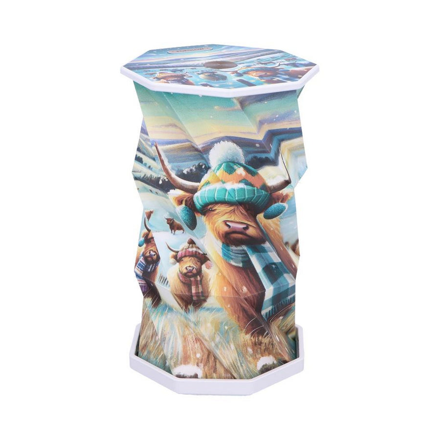 Winter Highland Cows Foldable LED Lamp 21cm B7355C25