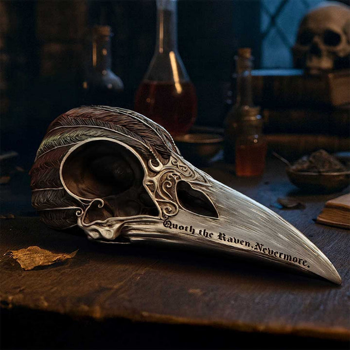 Quoth The Raven Skull Ornament 7.5cm B7367A26