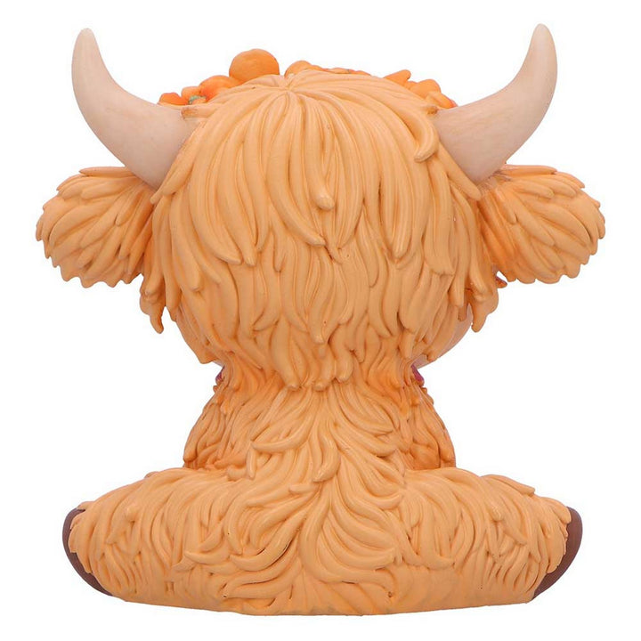 Marigold Orange Flower Cow Figurine 10.8cm B7442A26