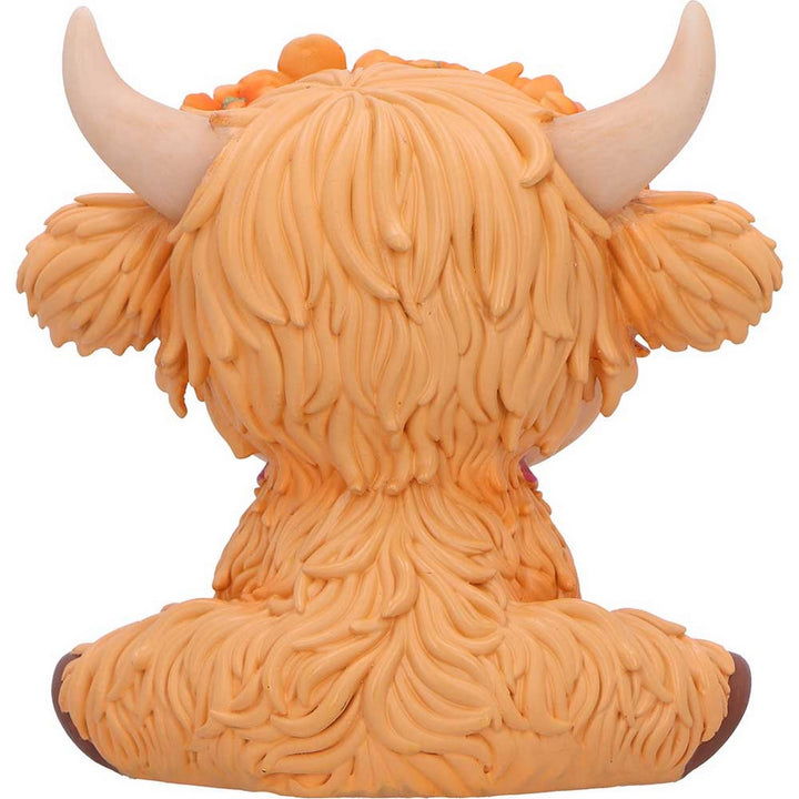 Marigold Orange Flower Cow Figurine 10.8cm B7442A26