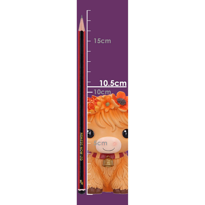 Marigold Orange Flower Cow Figurine 10.8cm B7442A26
